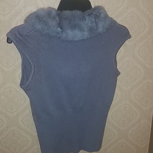 Gray faux fur vest